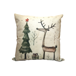 Poduszka Świąteczna Dekoracyjna Renifer Choinka 50x50cm